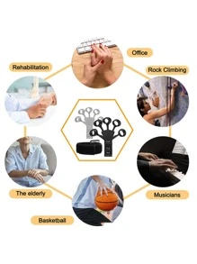 2 pcs - Black Grey Finger Strengthener Durable Level 6 Resistance Finger Exerciser and Hand Strengthener Restored Physical Equipment Hand Strengthener - Multicolor - View 7