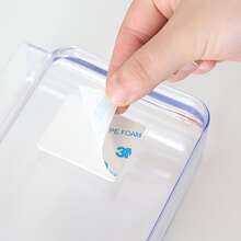 Punch-free Wall Mounted Shelf, Dormitory Bedside Mobile Phone Storage Box, Transparent Organizer Hanging Storage Box - Clear - View 3