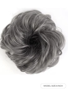 凌亂髮髻髮圈延伸卷波浪狀的凌亂合成纖維髮髻適合女士假髮片