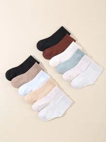 12 Pairs Solid Color Baby Socks - Multicolor - View 3