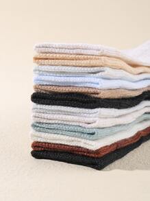 12 Pairs Solid Color Baby Socks - Multicolor - View 2