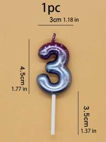 1pc Purple & Blue Galaxy Space Gradient Digital 0-9 Candle, Creative Romantic Party Dreamlike Gradient Candles