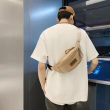 Túi đeo hông Unisex đa năng bằng vải nylon có miếng dán trang trí túi đeo chéo Túi đeo vai Túi đeo chéo Túi thường ngày Túi đeo chéo cho học sinh trung học Sinh viên đại học Sinh viên năm nhất Túi đại học Quà tặng Ngày của cha Mùa hè dành cho bố Sách trở lại trường Ký túc xá đa năng - Màu Khaki - Xem 8