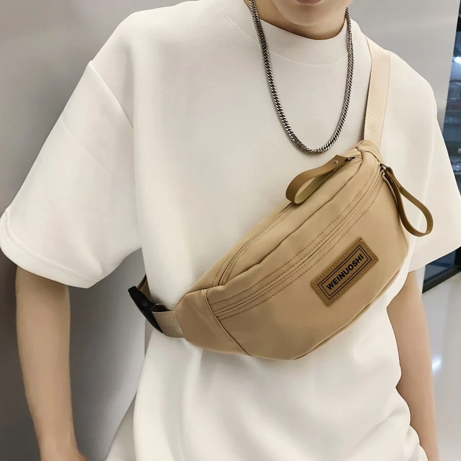 Túi đeo hông Unisex đa năng bằng vải nylon có miếng dán trang trí túi đeo chéo Túi đeo vai Túi đeo chéo Túi thường ngày Túi đeo chéo cho học sinh trung học Sinh viên đại học Sinh viên năm nhất Túi đại học Quà tặng Ngày của cha Mùa hè dành cho bố Sách trở lại trường Ký túc xá đa năng