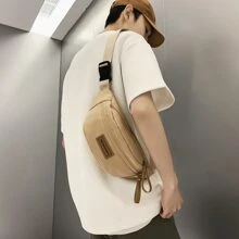 Túi đeo hông Unisex đa năng bằng vải nylon có miếng dán trang trí túi đeo chéo Túi đeo vai Túi đeo chéo Túi thường ngày Túi đeo chéo cho học sinh trung học Sinh viên đại học Sinh viên năm nhất Túi đại học Quà tặng Ngày của cha Mùa hè dành cho bố Sách trở lại trường Ký túc xá đa năng - Màu Khaki - Xem 3