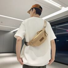 Túi đeo hông Unisex đa năng bằng vải nylon có miếng dán trang trí túi đeo chéo Túi đeo vai Túi đeo chéo Túi thường ngày Túi đeo chéo cho học sinh trung học Sinh viên đại học Sinh viên năm nhất Túi đại học Quà tặng Ngày của cha Mùa hè dành cho bố Sách trở lại trường Ký túc xá đa năng - Màu Khaki - Xem 5