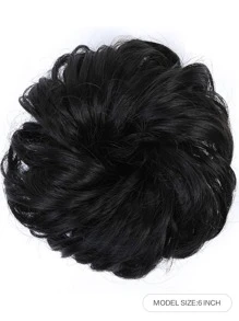 凌亂髮髻髮圈延伸卷波浪狀的凌亂合成纖維髮髻適合女士假髮片