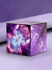 1入組3D磁性幾何形狀益智玩具適用於兒童,智力發展,減壓 - 紫色 - 查看 1