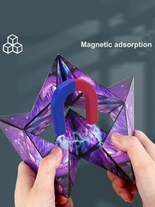 1入組3D磁性幾何形狀益智玩具適用於兒童,智力發展,減壓 - 紫色 - 查看 3