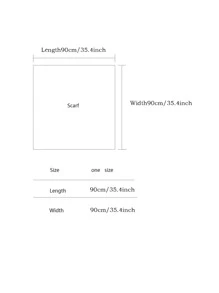 1 Chiếc Khăn Vuông In Hoa Thời Trang Nữ Với Thiết Kế Dây & Dây Cho Mùa Xuân/Thu, Phụ Kiện Trang Trí - Màu xanh hải quân - Xem 4