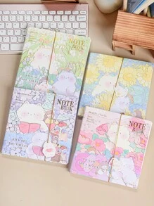 MOKA 1pc Cute Square Notebook/planner With 100 Thick Gold Foil Stamped Colored Pages - Multicolor - View 5