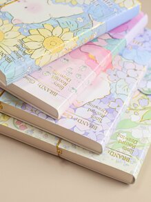 MOKA 1pc Cute Square Notebook/planner With 100 Thick Gold Foil Stamped Colored Pages - Multicolor - View 6