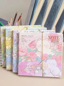 MOKA 1pc Cute Square Notebook/planner With 100 Thick Gold Foil Stamped Colored Pages - Multicolor - View 3