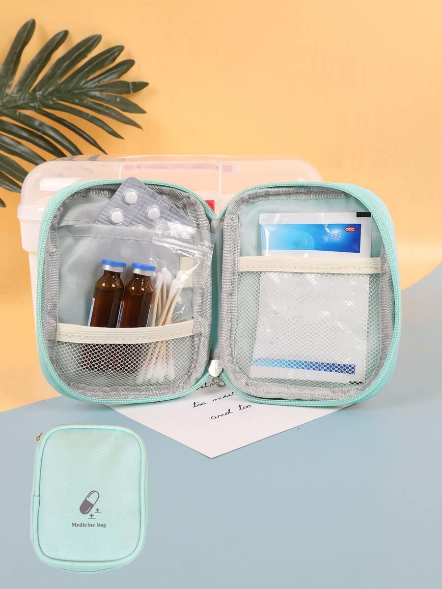 大号便携式急救包，旅行化妆品收纳袋 - 淺藍色 - 查看 1