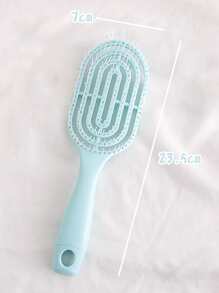 1支女士长柄粉色镂空梳，防静电干湿两用美发梳，蓬松造型梳，美发工具及发饰 - 綠色 - 查看 3
