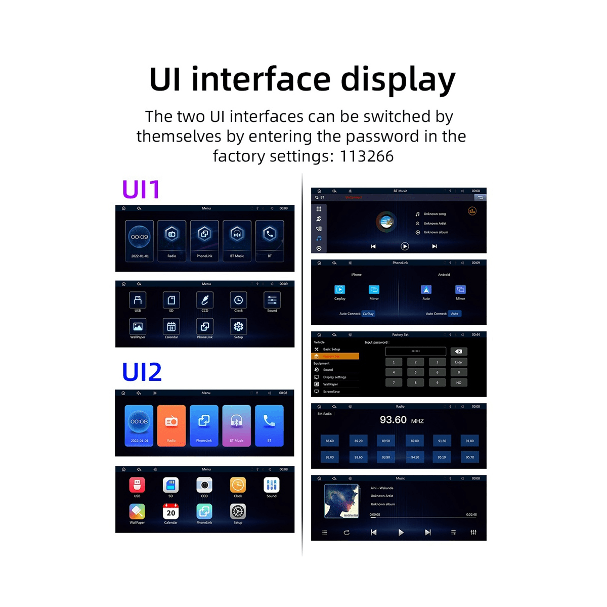 9 3 inch mirror monitor video carplay android wireless mirror link