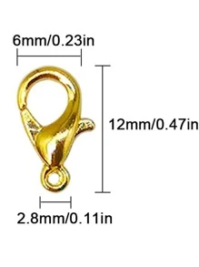 100入組龍蝦扣金屬合金小龍蝦扣DIY首飾製作配件手工製作項鍊手環緊固件鉤混合顏色