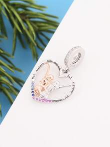 1入組簡約風925純銀心形姐姐友誼吊墜項鍊適用於生日禮物