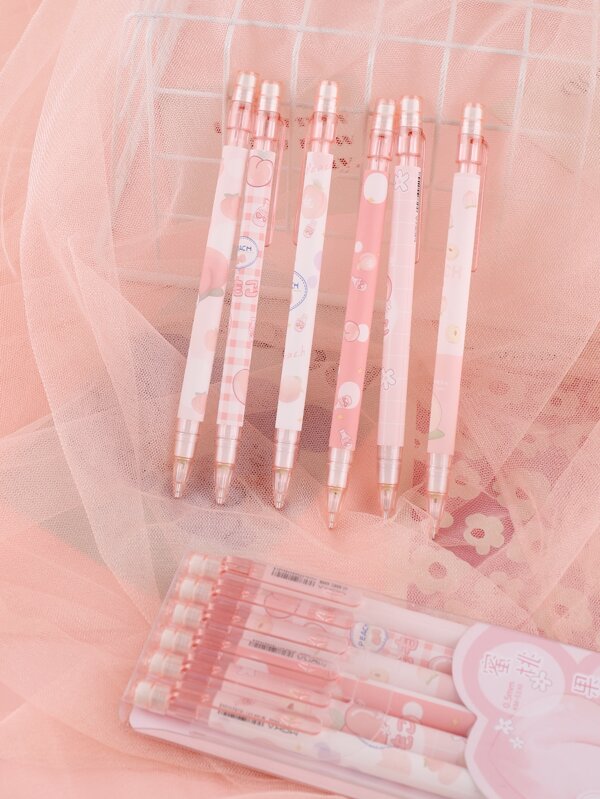 6pcs/box Kawaii Mechanical Pencil Cartoon Automatic Pencils 0.5MM with