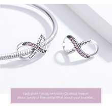 1pc 925 Sterling Silver Forever Family Infinity Love Charms Bead Fit Original Bracelet Pendant Jewelry - Silver - View 7