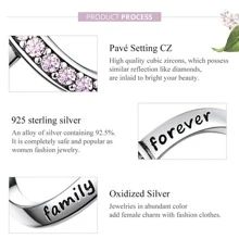 1pc 925 Sterling Silver Forever Family Infinity Love Charms Bead Fit Original Bracelet Pendant Jewelry - Silver - View 6