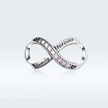 1pc 925 Sterling Silver Forever Family Infinity Love Charms Bead Fit Original Bracelet Pendant Jewelry - Silver - View 10
