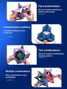 1入組3D磁性幾何形狀益智玩具適用於兒童,智力發展,減壓 - 紫色 - 查看 7