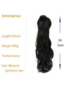 馬尾合成接髪 - 黑色 - 查看 4