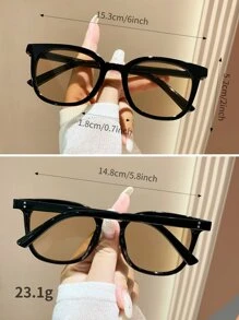 1 Pair Plastic Frame Square Fashion Glasses For Women And Men, Suitable For Music Festivals, Travel, Vacation, Sports, Driving, Festivals, Beach, Outings, Summer Accessories, Family Trips, Elegant Attire, Street Style Accessories, Vacation Atmosphere, Sports, Parties, Outdoor Activities, Street Style, Fishing, Holidays, Vacations For Summer Beach Vacation,Outdoor,Travel