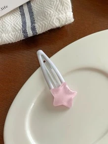 4个可爱个性星形和水滴形发夹，适合女孩，发饰，发卡，爪夹，发夹 - 粉色 - 查看 2