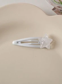 4个可爱个性滴油星星水滴发夹，侧边发卡，适合女孩的休闲Y2K爪夹，发爪，发卡，发饰，头部饰品，女士发饰，发夹 - 無色 - 查看 4