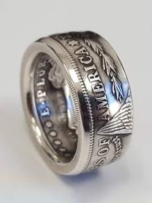 1 Miếng Thời trang Nhẫn Cho nam giới Buổi tiệc Đồ trang sức Qủa tặng - Bạc - Xem 7