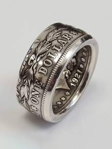 1 Miếng Thời trang Nhẫn Cho nam giới Buổi tiệc Đồ trang sức Qủa tặng - Bạc - Xem 2