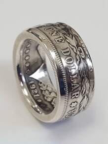 1 Miếng Thời trang Nhẫn Cho nam giới Buổi tiệc Đồ trang sức Qủa tặng - Bạc - Xem 1