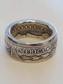 1 Miếng Thời trang Nhẫn Cho nam giới Buổi tiệc Đồ trang sức Qủa tặng - Bạc - Xem 3