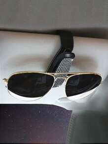 1 件/2 件 S 形汽车太阳镜夹 - 黑色 - 查看 2