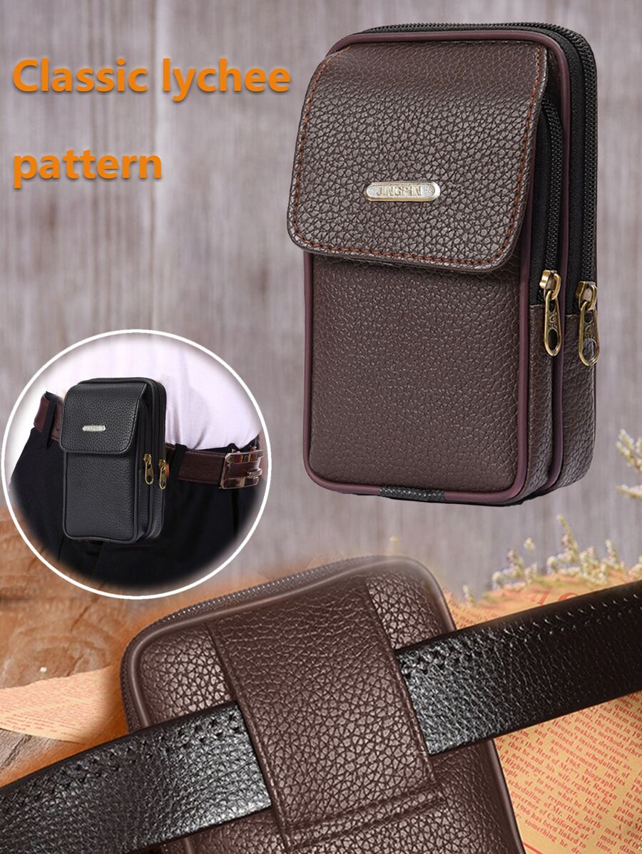 迷你男士腰带腰包 多功能小邮差腰包 手机钱包 单肩包，腰包 皮包 防水防盗腰包 防水骑行包 户外休闲度假 胸包 臀包 男士包 男士礼物 旅行必需品 复古节日必备品 男士包 冬季棕色包 复古校园礼品包