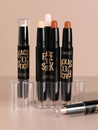 啞光造型棒棕色的黑暗的棕色的雙頭輪廓筆持久高顏色兩用不褪色