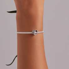 WOSTU 1 pièce Charm en forme de patte de chien et cœur en argent sterling 925 personnalisable, pour bracelet de femme, cadeau d'anniversaire ou Saint-Valentin