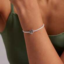 WOSTU 1 pièce Charm en forme de patte de chien et cœur en argent sterling 925 personnalisable, pour bracelet de femme, cadeau d'anniversaire ou Saint-Valentin