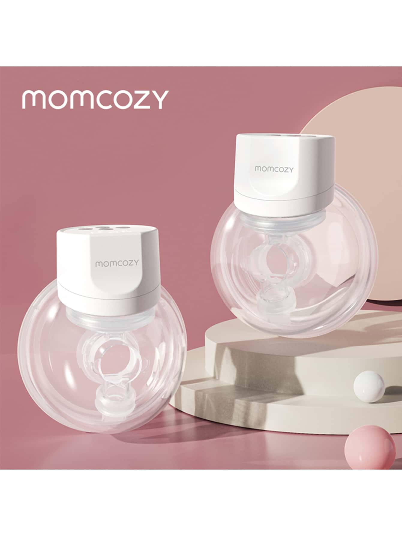 MOMCOZY S12 Pro Hands Free Breast Pump, 24mm Wearable Electric Breast Pump - 白色 2 件裝 - 查看 1