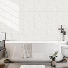 10入組pvc自粘貼磁磚貼紙,適用於浴室牆壁,防水防醜壁貼,大理石紋理貼紙 - 黑與白 - 查看 1