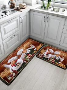 Thảm nhà bếp in hình đầu bếp cổ điển, Thảm lót sàn chống trượt sang trọng, 1 Thảm trải sàn trong nhà cho nhà bếp, trang trí phòng - Nhiều màu - Xem 1