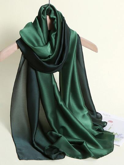 1pc New Gradient Hand Painted Satin Shawl Scarf Women Wrap Bandana,Hair Band,Head Band Ideal For Dressing Up Your Look Accessories Women