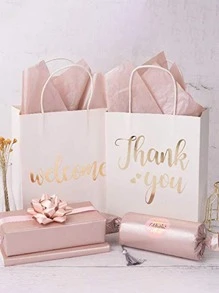 10 cái Qủa tặng Dây Quấn Ánh ngọc trai Giấy Đối với Đồ thủ công DIY , Hoa , Buổi tiệc , Trắng Với Gold Foil Ngôi sao , Inch , Chất làm đầy Giấy - Hoa hồng vàng - Xem 4