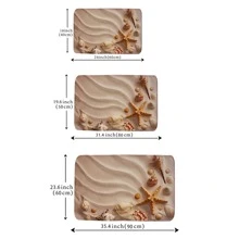 1 件海洋主题石浴垫亲肤防滑户外地毯防滑门垫室内门口装饰地毯厚软泡沫垫适用于客厅、卧室、厨房、室内、室外入口，可机洗 - 彩色 - 查看 3