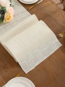 1pc Natural Yellow Burlap Wedding Reception Desk Flag Decoration - Beige - View 4