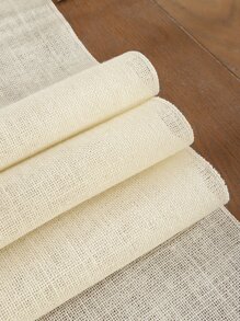 1pc Natural Yellow Burlap Wedding Reception Desk Flag Decoration - Beige - View 2
