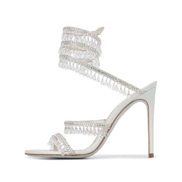 ARQA Women's Rhinestone Chandelier Embellished Strappy High Heel