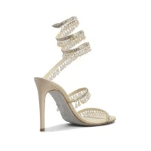 ARQA Women's Rhinestone Chandelier Embellished Strappy High Heel Sandals 4-inch - Yellow - View 3